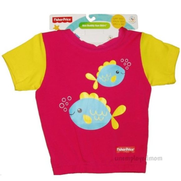 Fisher-Price Other - Girls Rash Guard Sea Buddy Sun Shirt Top Bathing Swim Suit Fish Sizzlin Cool